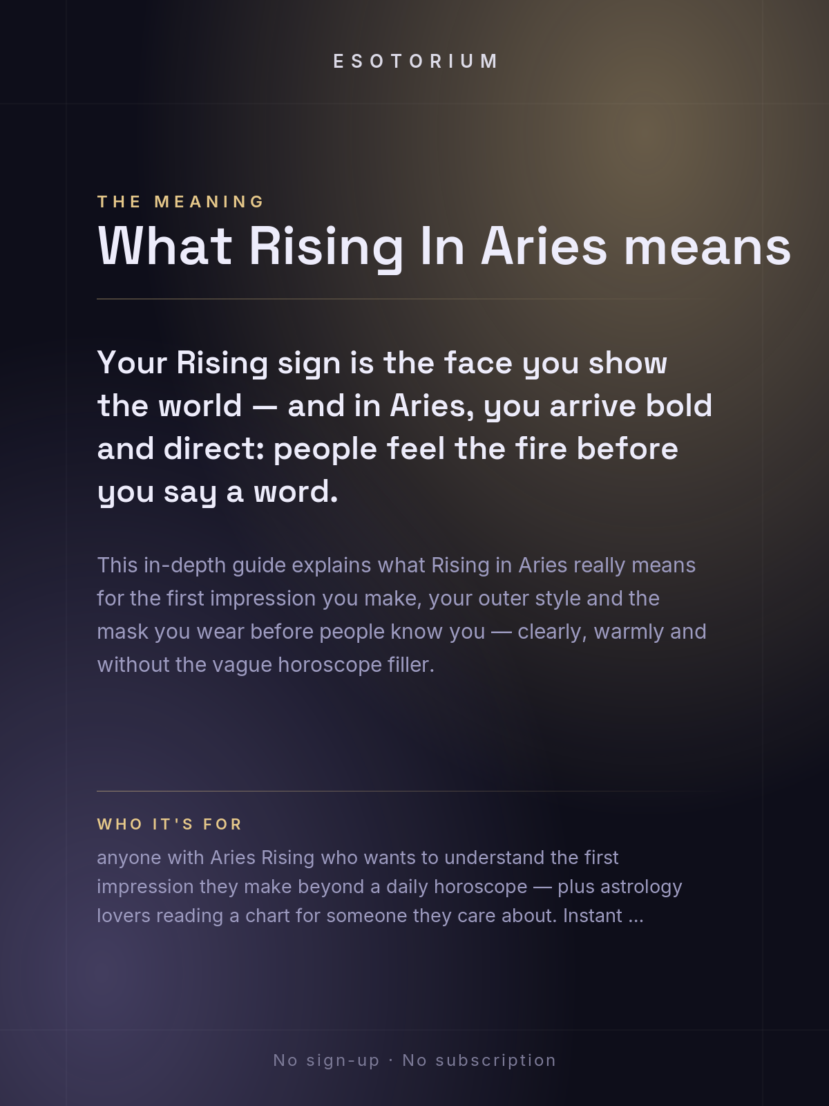 Rising in Aries — Meaning in Your Birth Chart — What it means