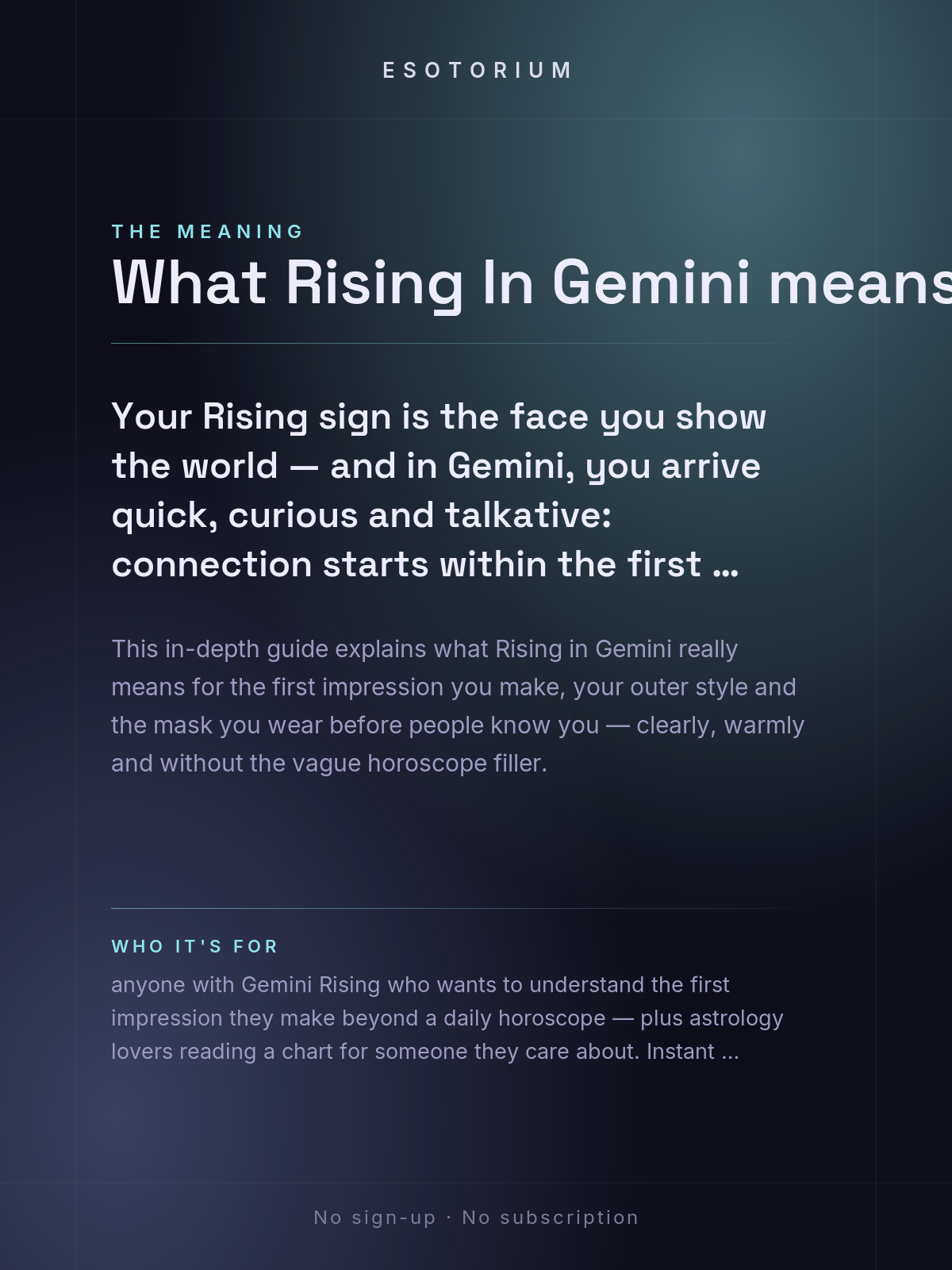 Rising in Gemini — Meaning in Your Birth Chart — What it means