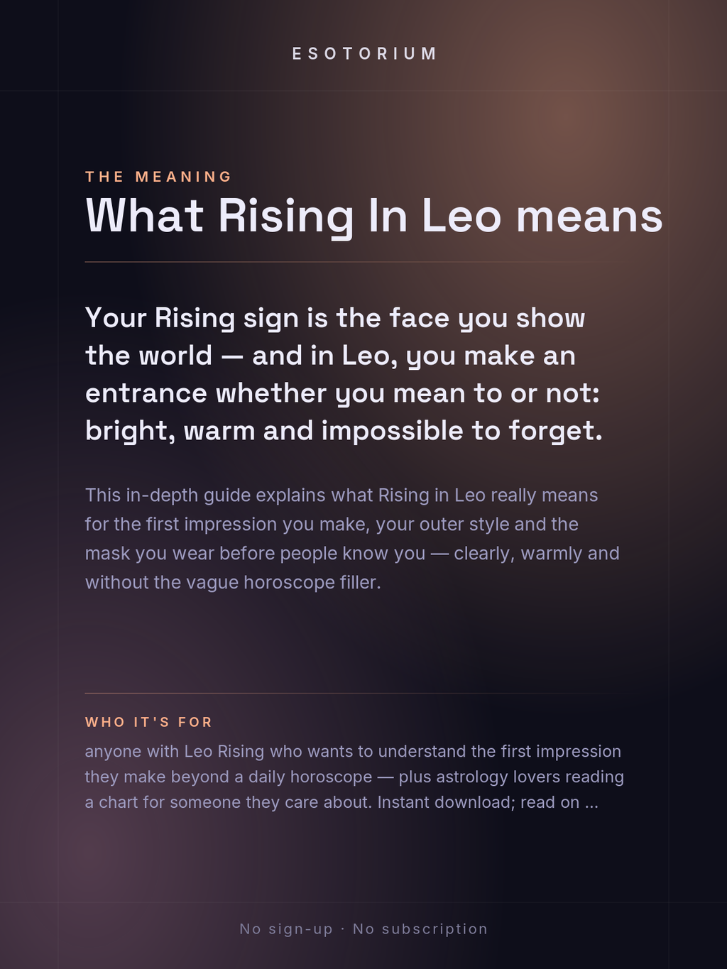 Rising in Leo — Meaning in Your Birth Chart — What it means
