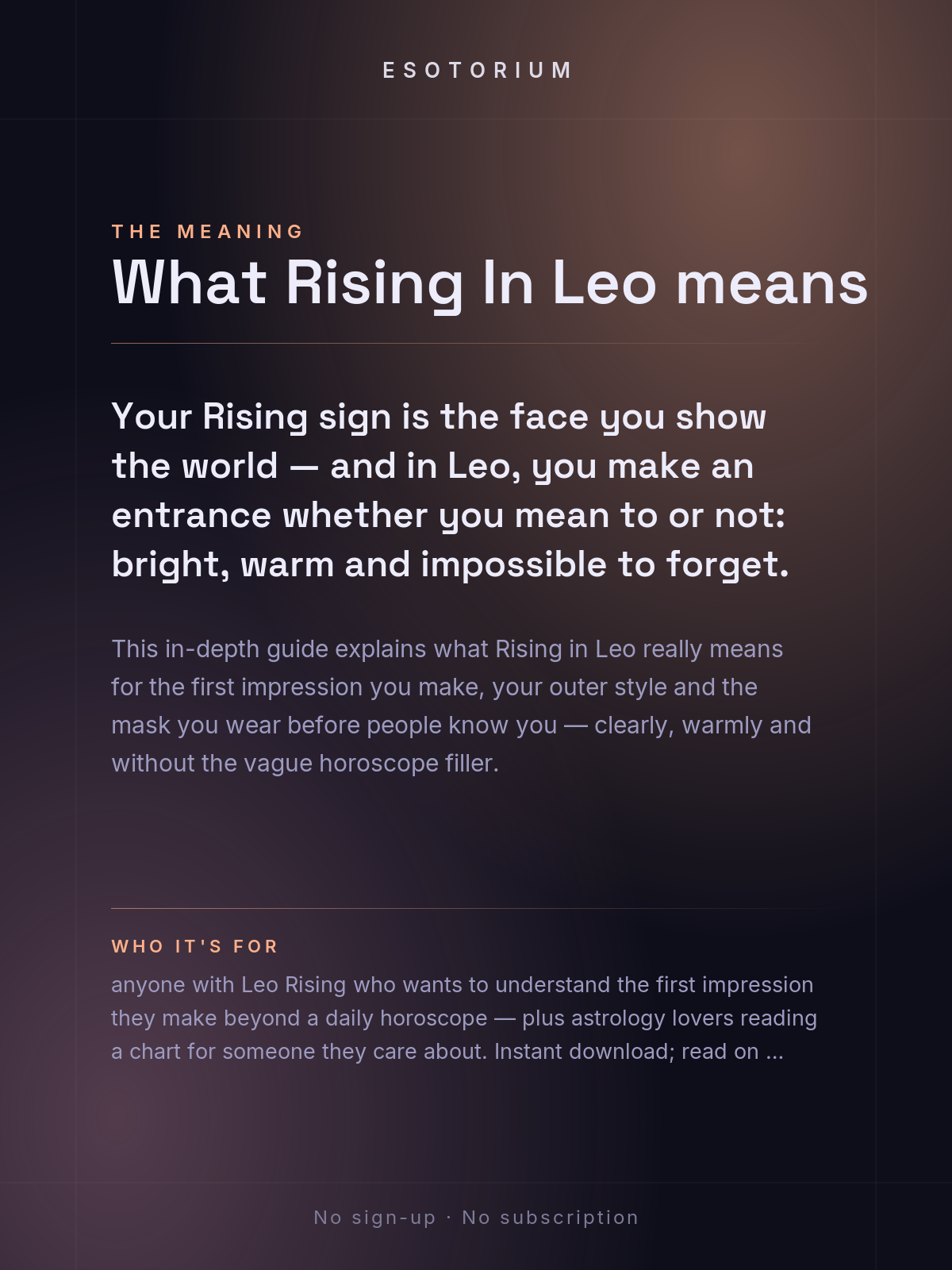 Rising in Leo — Meaning in Your Birth Chart — What it means