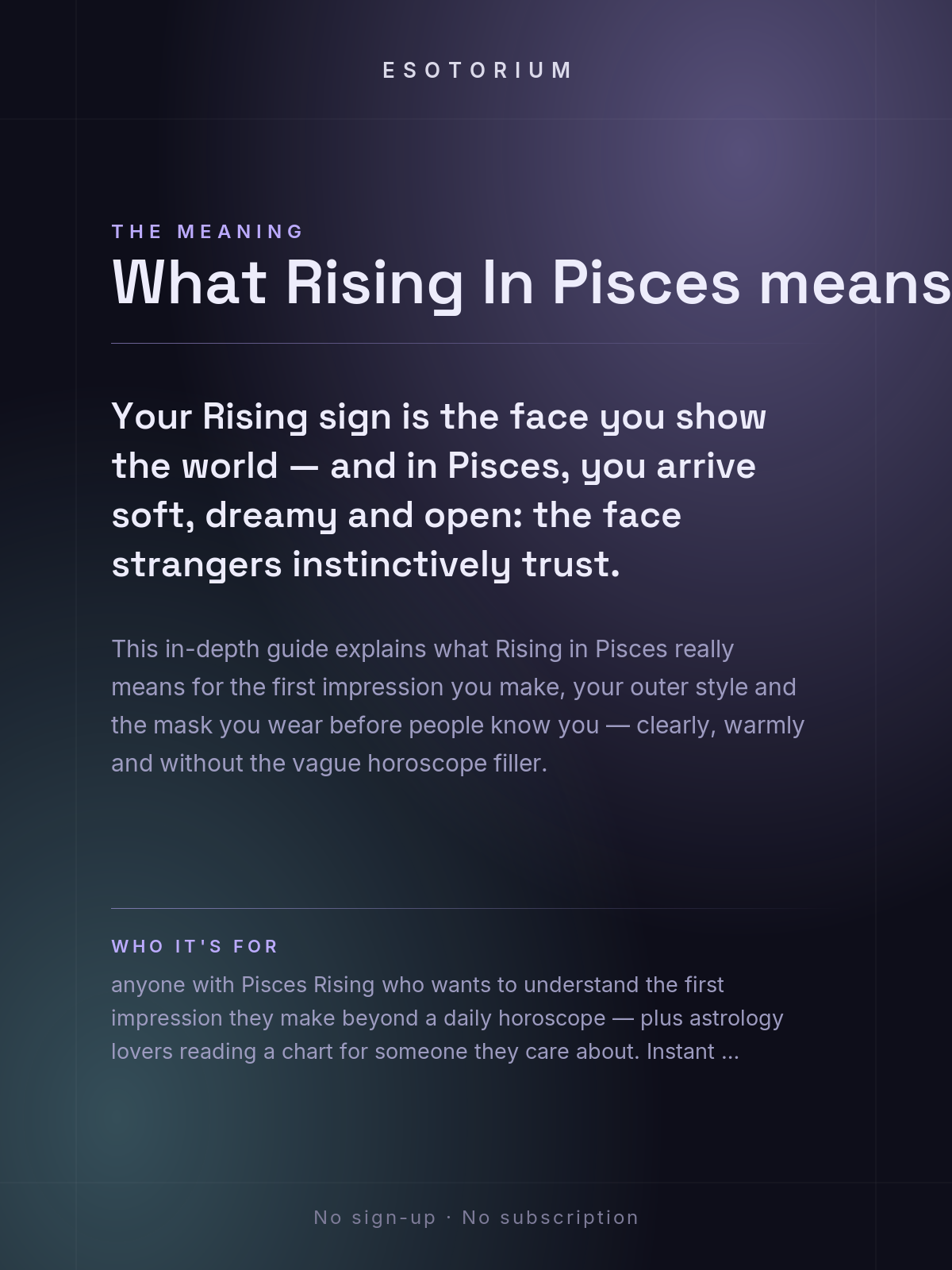 Rising in Pisces — Meaning in Your Birth Chart — What it means
