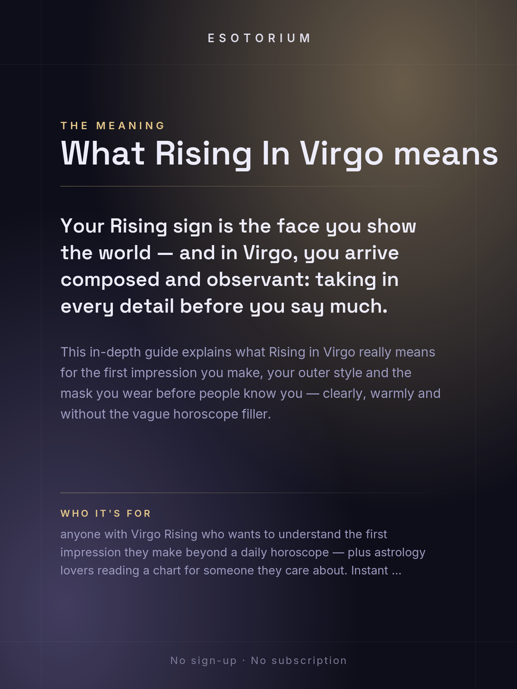 Rising in Virgo — Meaning in Your Birth Chart — What it means