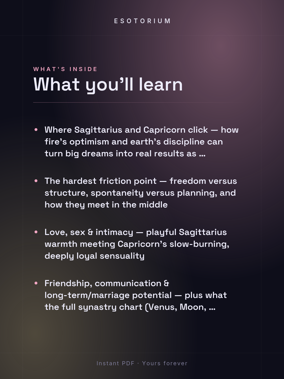 Sagittarius and Capricorn Compatibility — Love, Sex & Friendship — What's inside