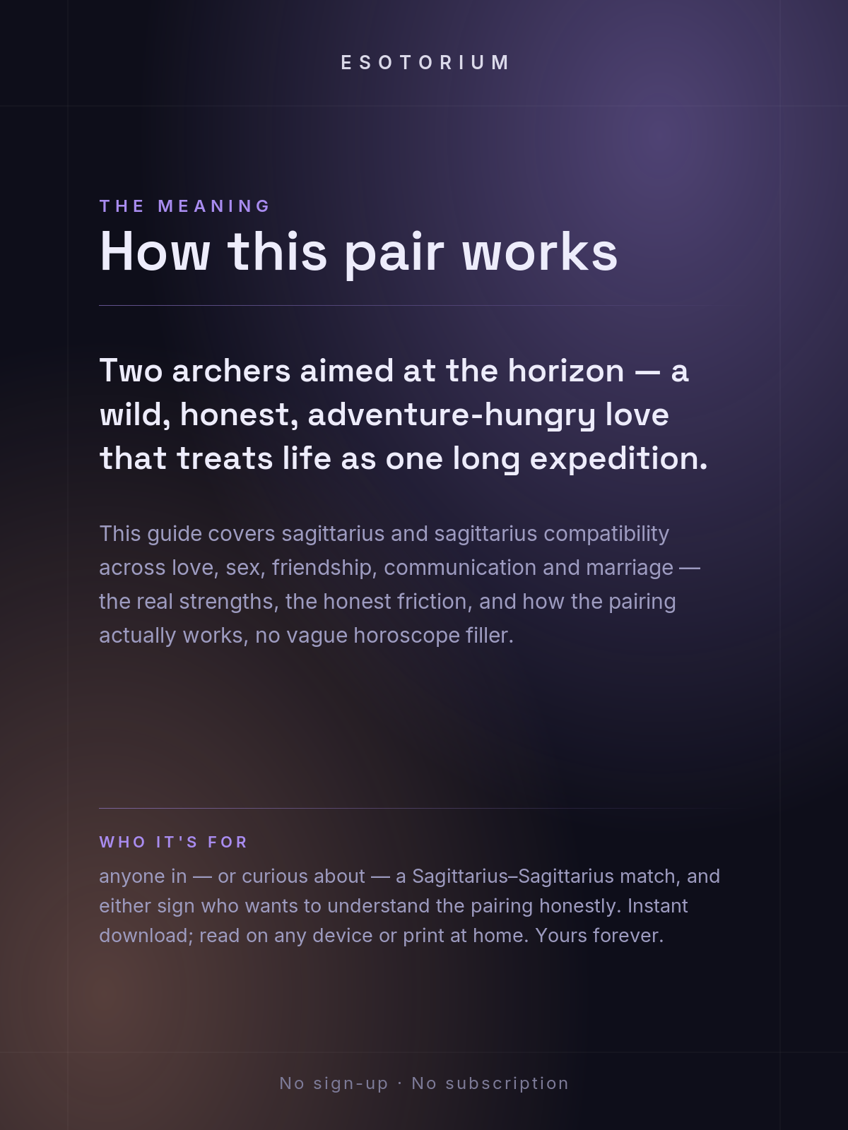 Sagittarius and Sagittarius Compatibility — Love, Sex & Friendship — What it means