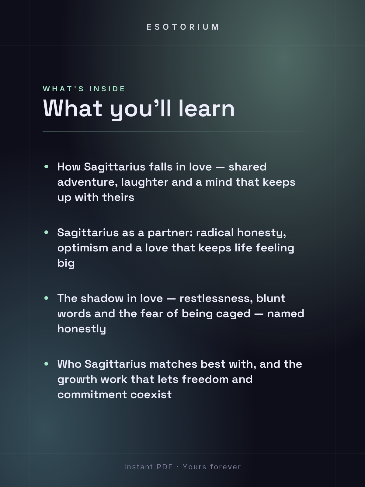 Sagittarius in Love & Relationships — what you'll learn