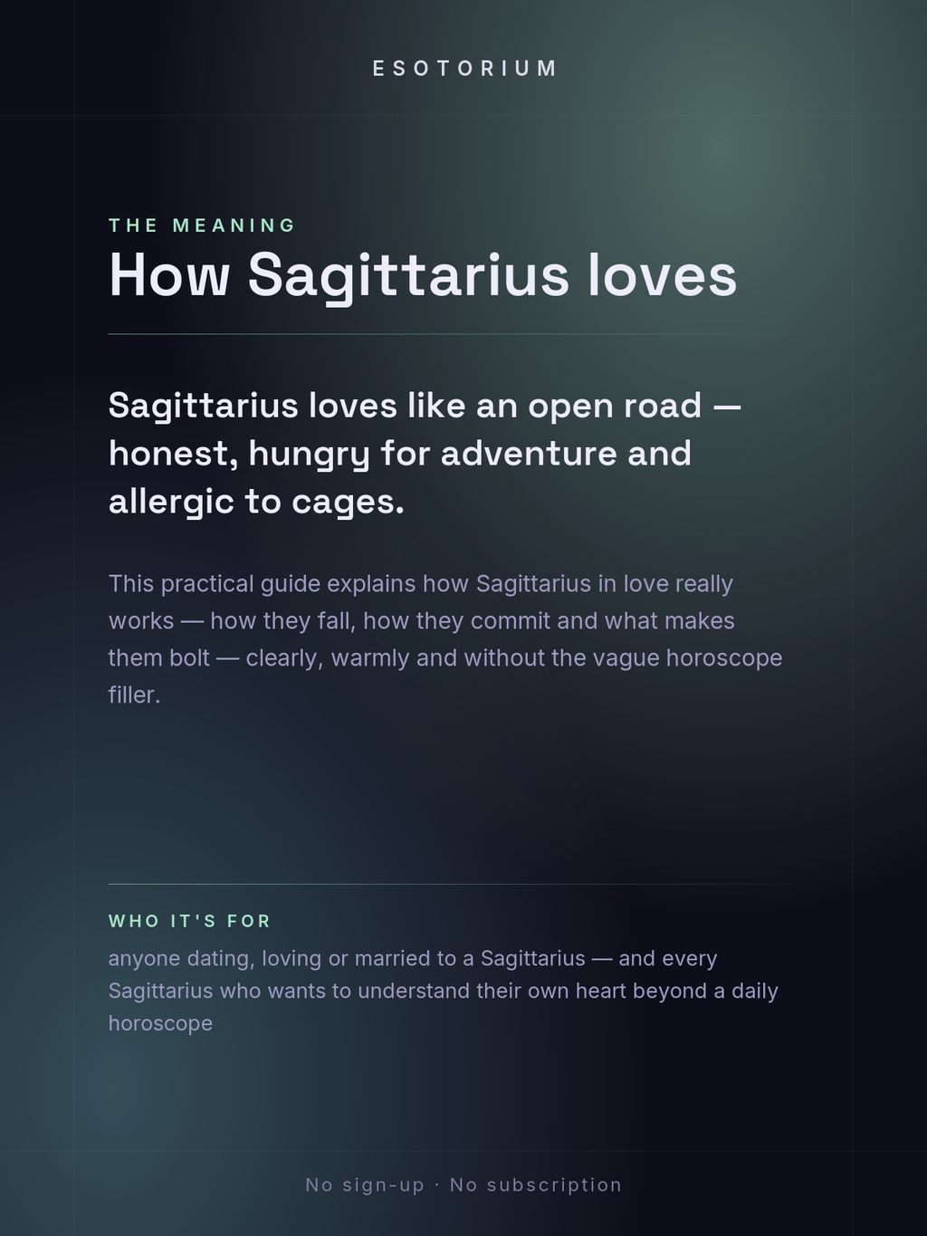 Sagittarius in Love & Relationships — what it means