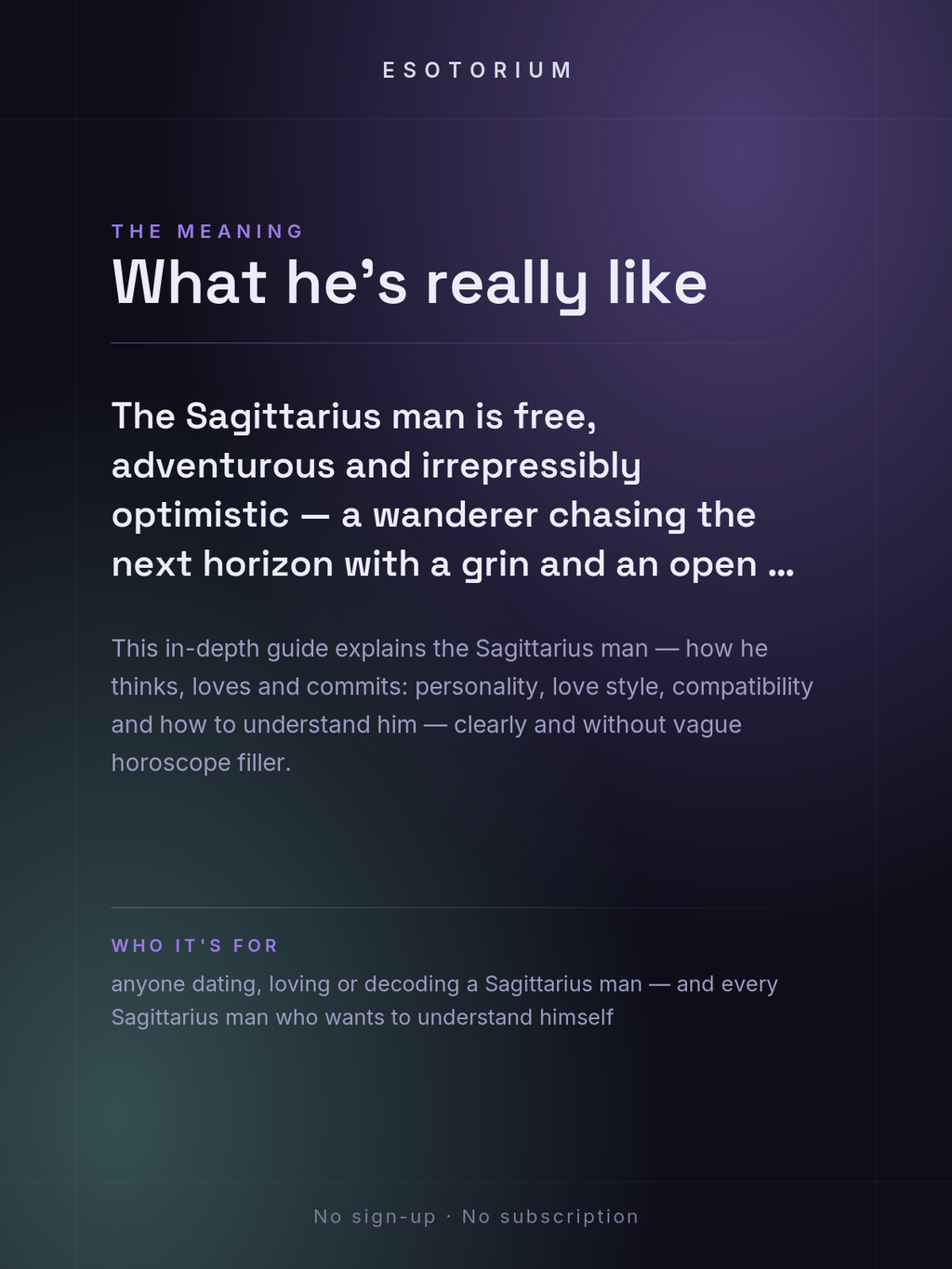 The Sagittarius Man — Personality, Love & Compatibility — what it means