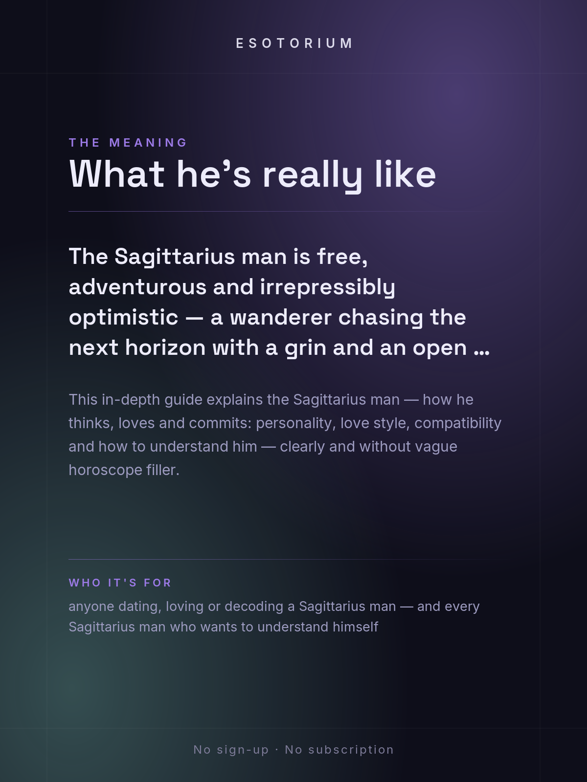 The Sagittarius Man — Personality, Love & Compatibility — what it means