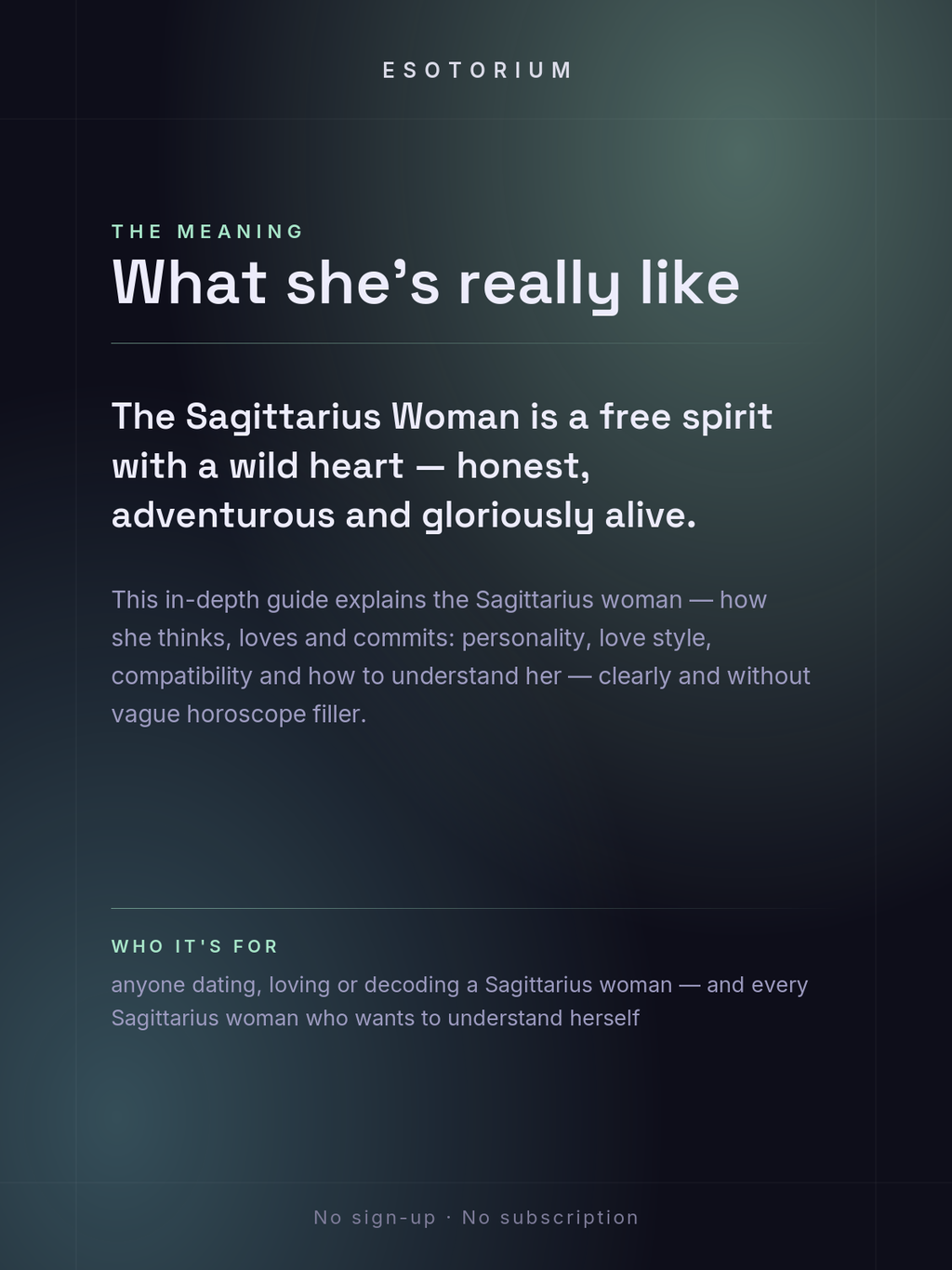 The Sagittarius Woman — Personality, Love & Compatibility — what it means