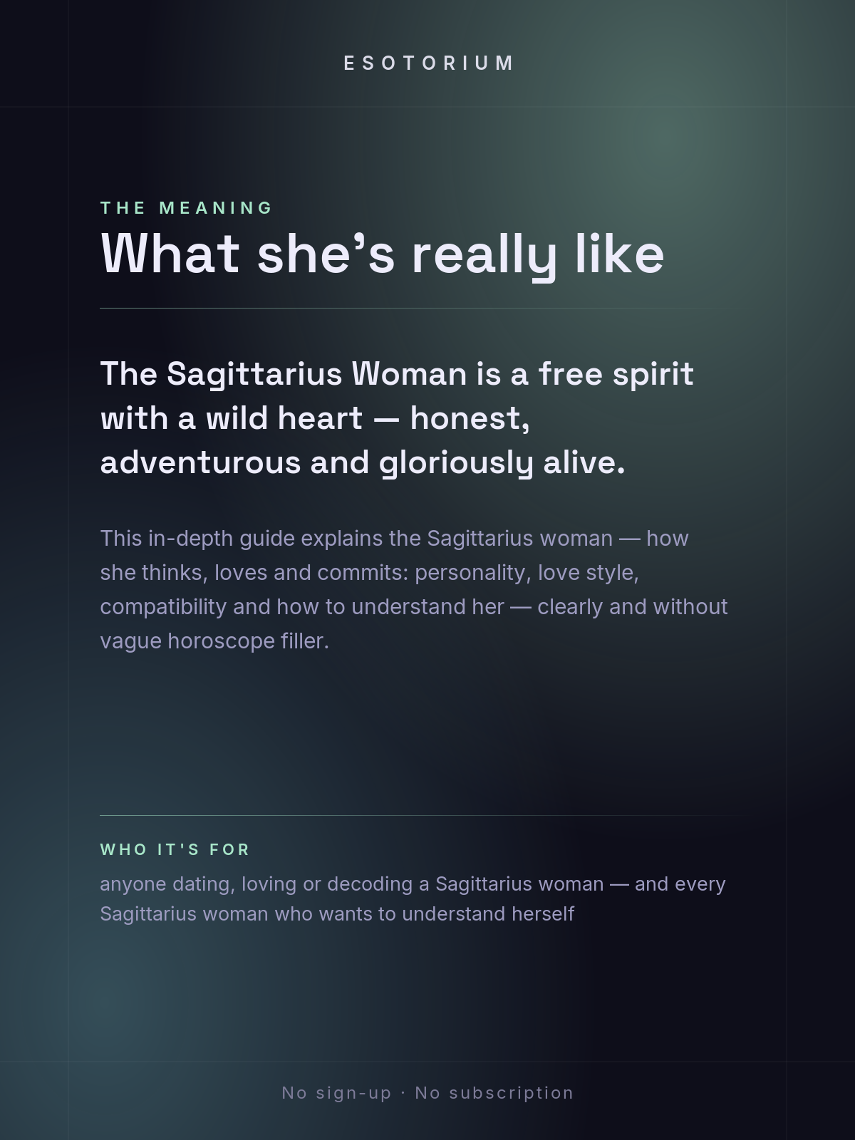 The Sagittarius Woman — Personality, Love & Compatibility — what it means