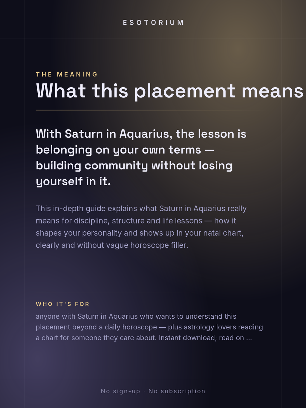 Saturn in Aquarius — Meaning in Your Birth Chart — What it means