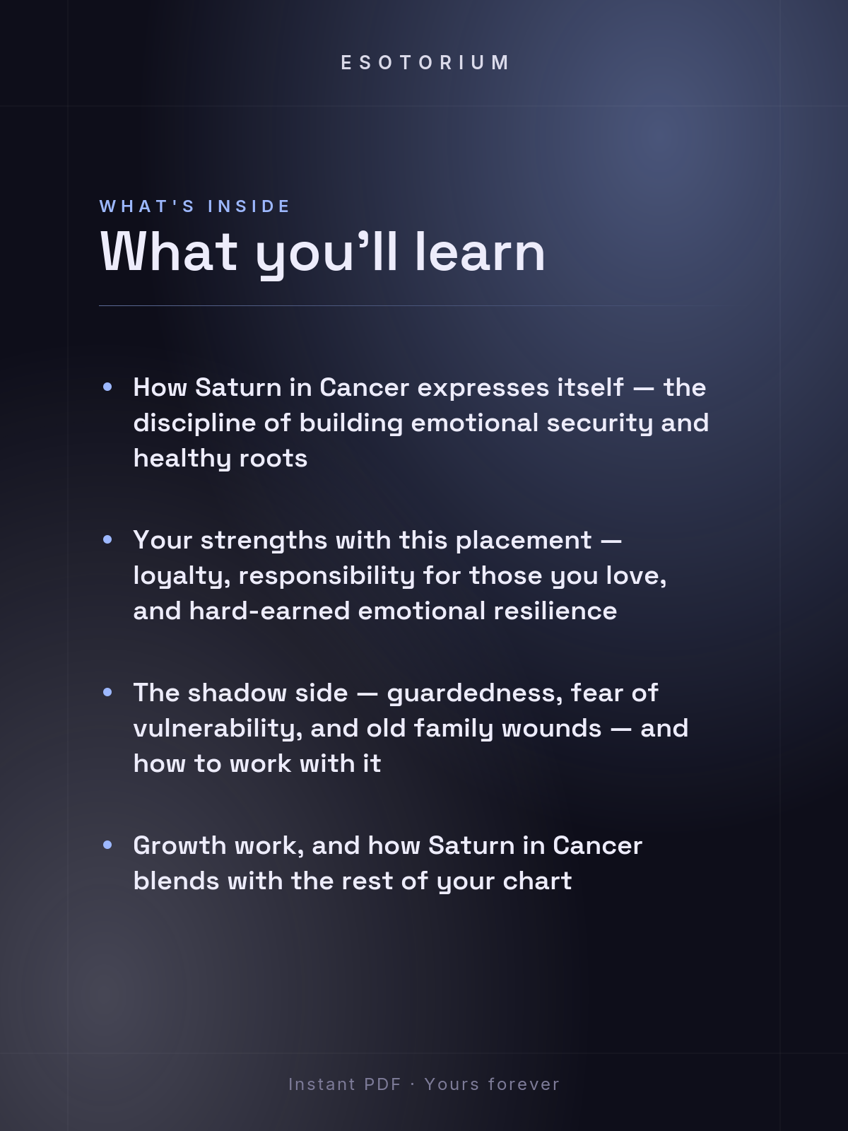 Saturn in Cancer — Meaning in Your Birth Chart — What's inside