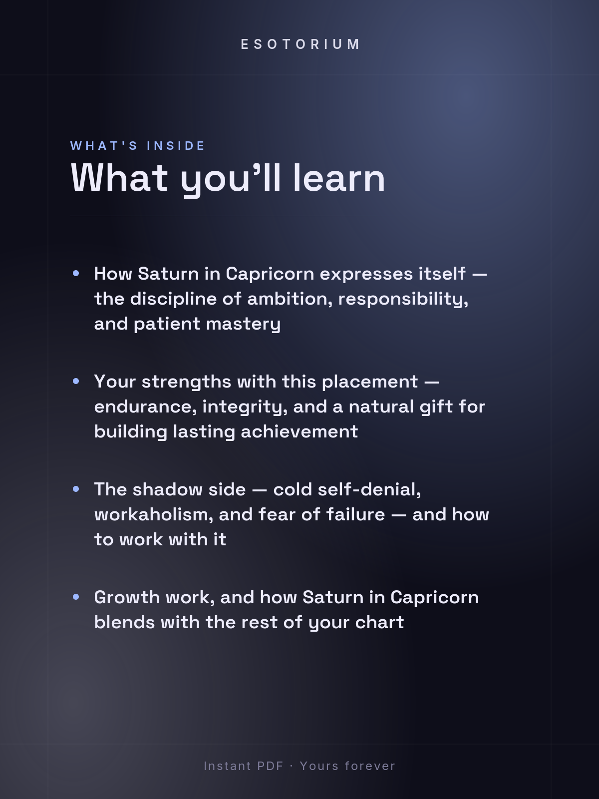 Saturn in Capricorn — Meaning in Your Birth Chart — What's inside