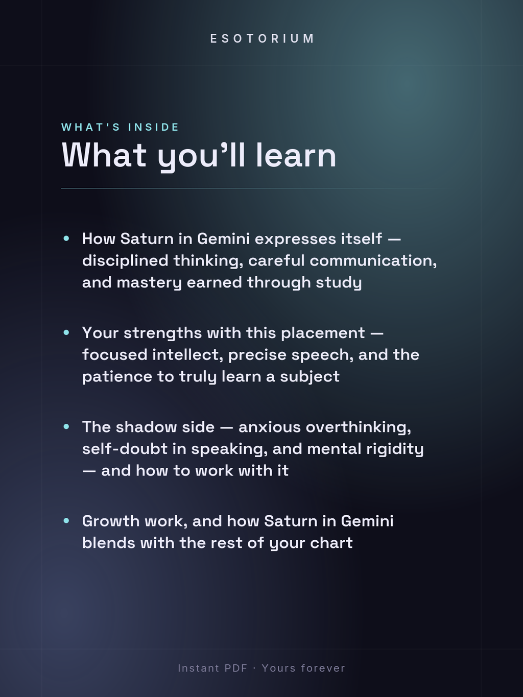 Saturn in Gemini — Meaning in Your Birth Chart — What's inside