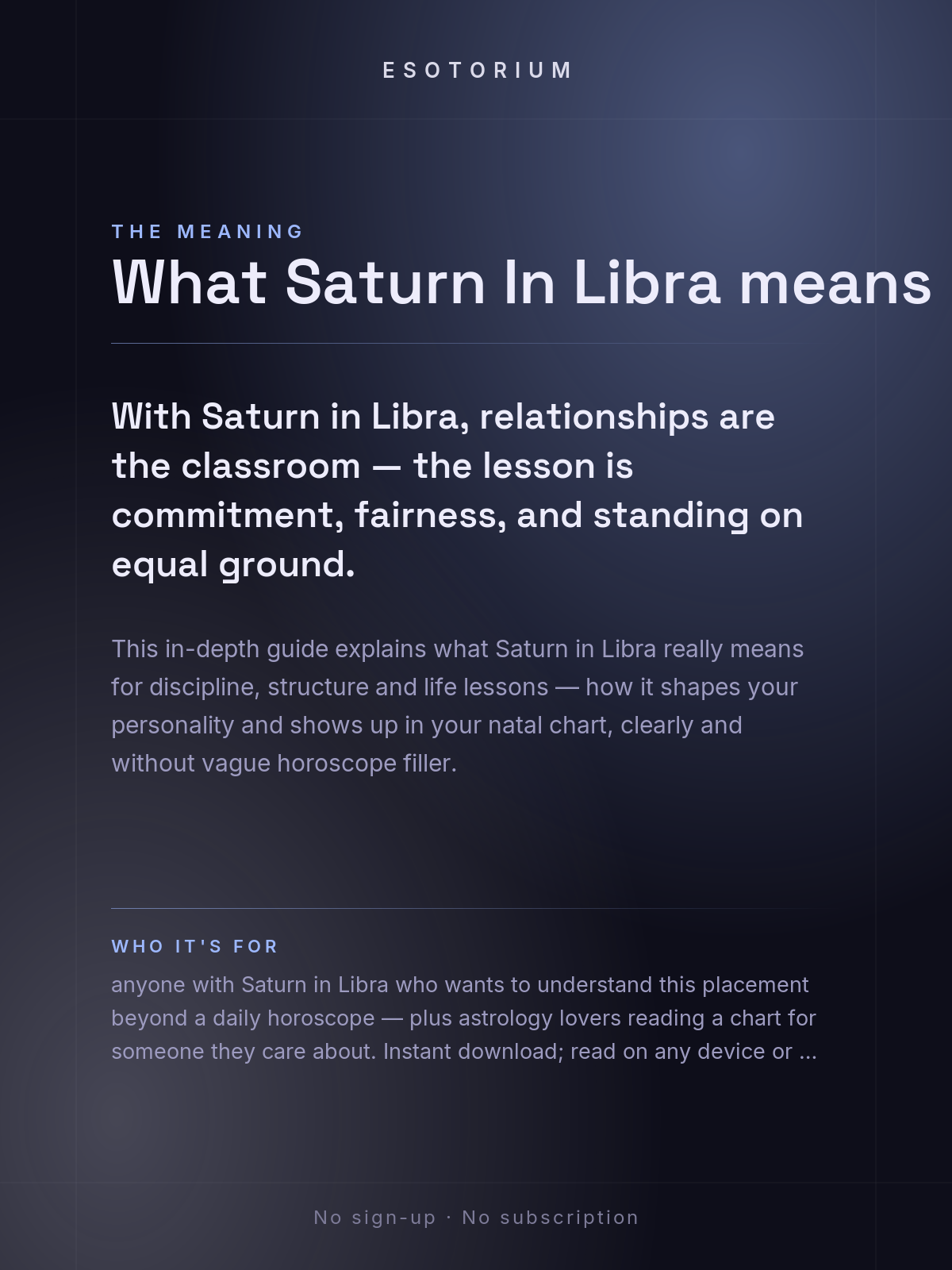 Saturn in Libra — Meaning in Your Birth Chart — What it means