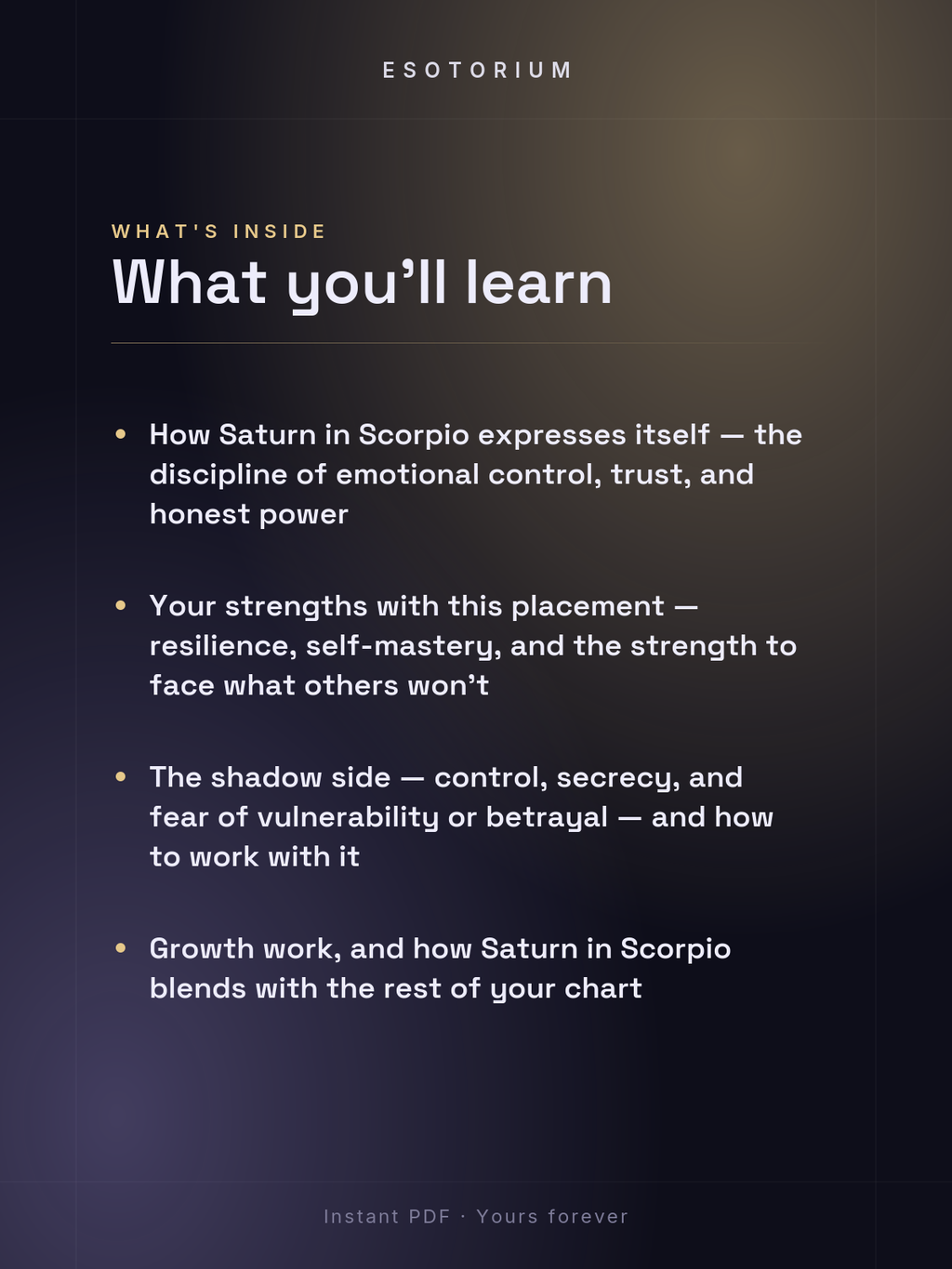 Saturn in Scorpio — Meaning in Your Birth Chart — What's inside