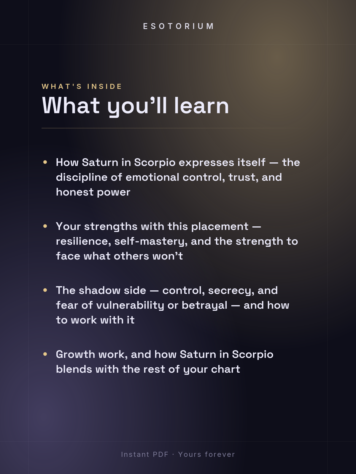 Saturn in Scorpio — Meaning in Your Birth Chart — What's inside
