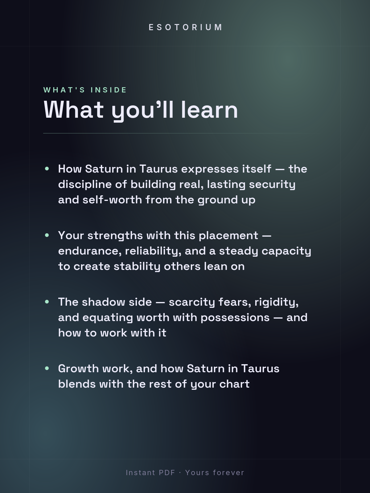 Saturn in Taurus — Meaning in Your Birth Chart — What's inside