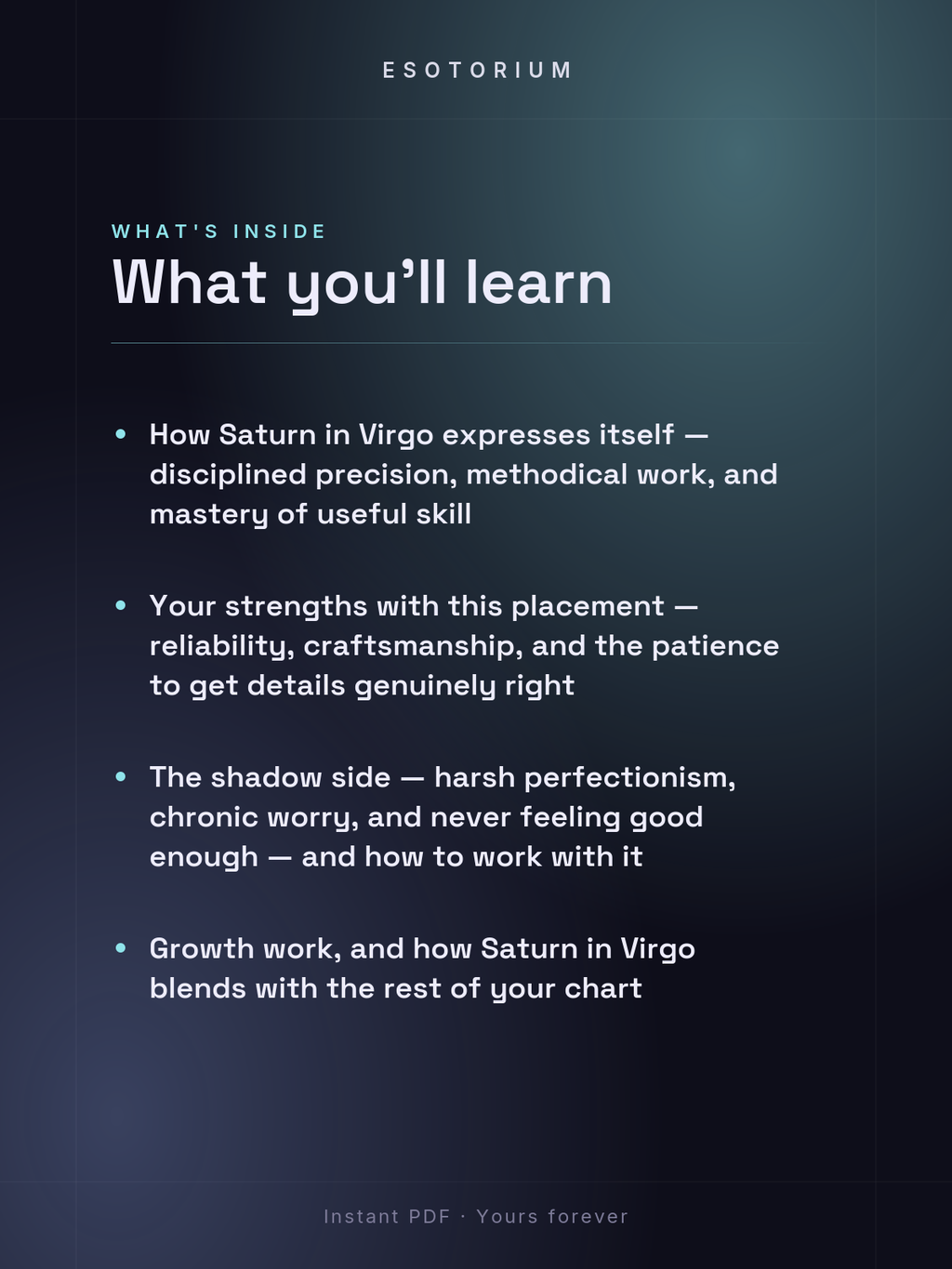 Saturn in Virgo — Meaning in Your Birth Chart — What's inside