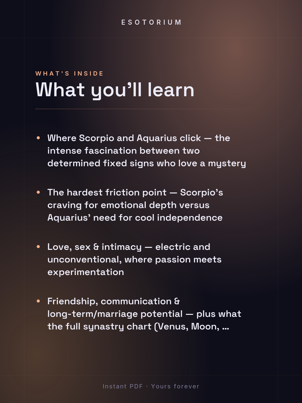 Scorpio and Aquarius Compatibility — Love, Sex & Friendship — What's inside