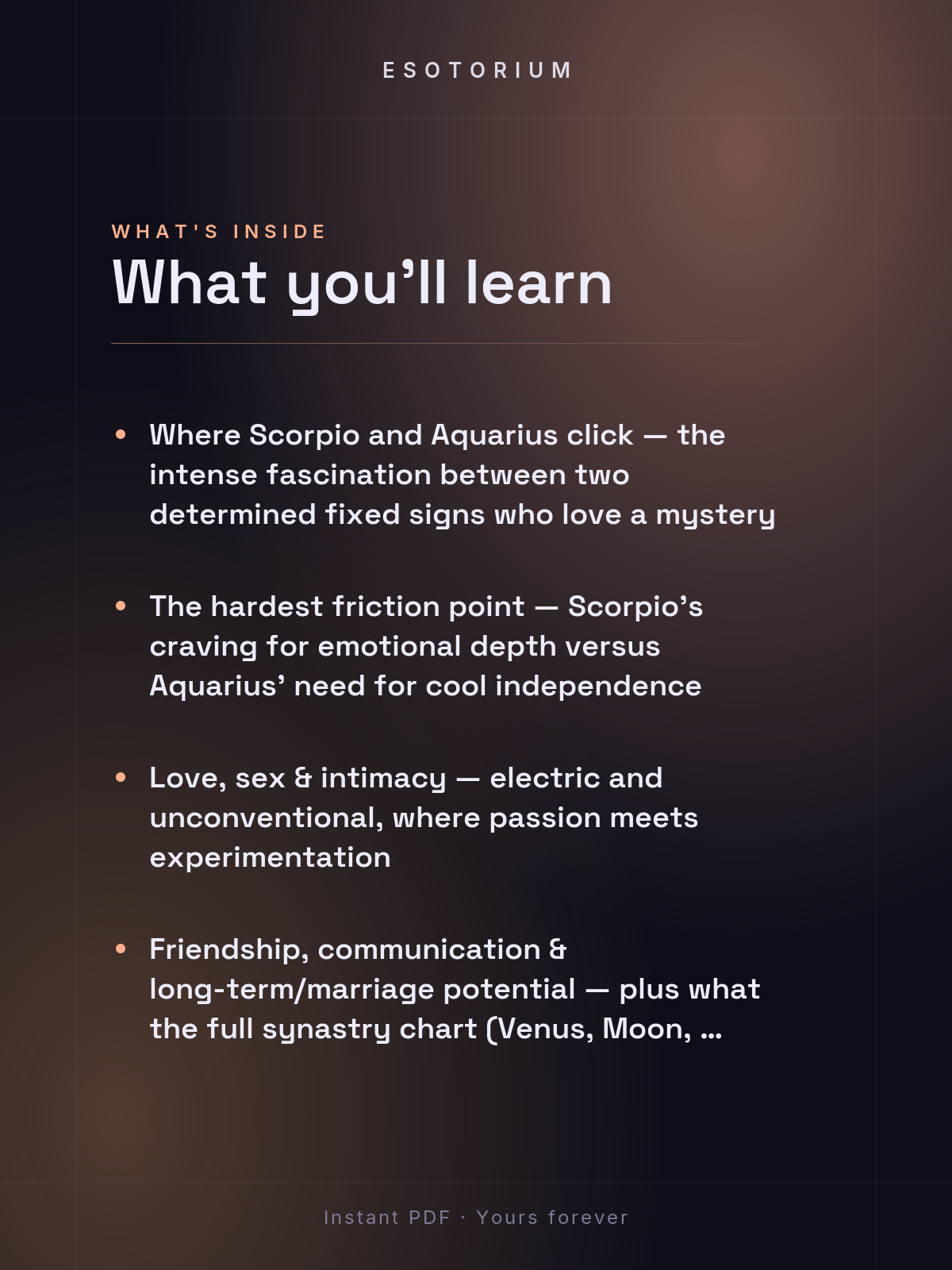 Scorpio and Aquarius Compatibility — Love, Sex & Friendship — What's inside