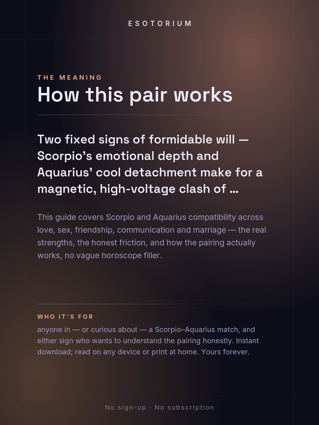 Scorpio and Aquarius Compatibility — Love, Sex & Friendship — What it means