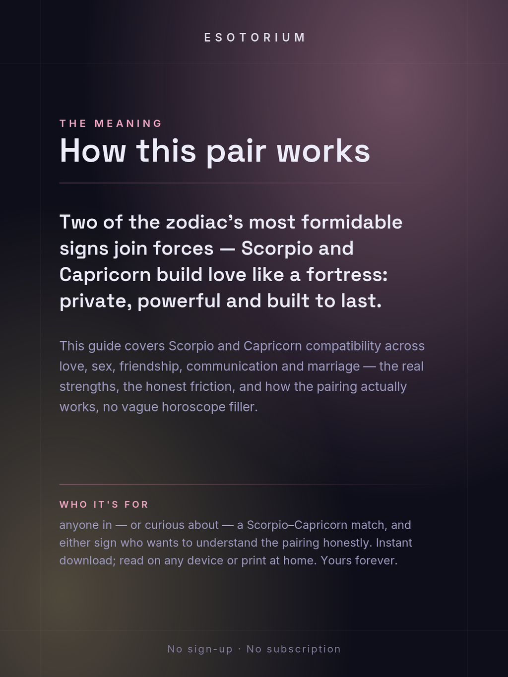 Scorpio and Capricorn Compatibility — Love, Sex & Friendship — What it means