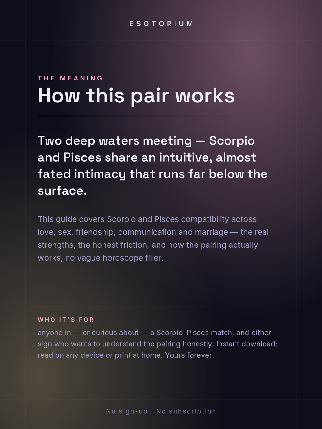 Scorpio and Pisces Compatibility — Love, Sex & Friendship — What it means