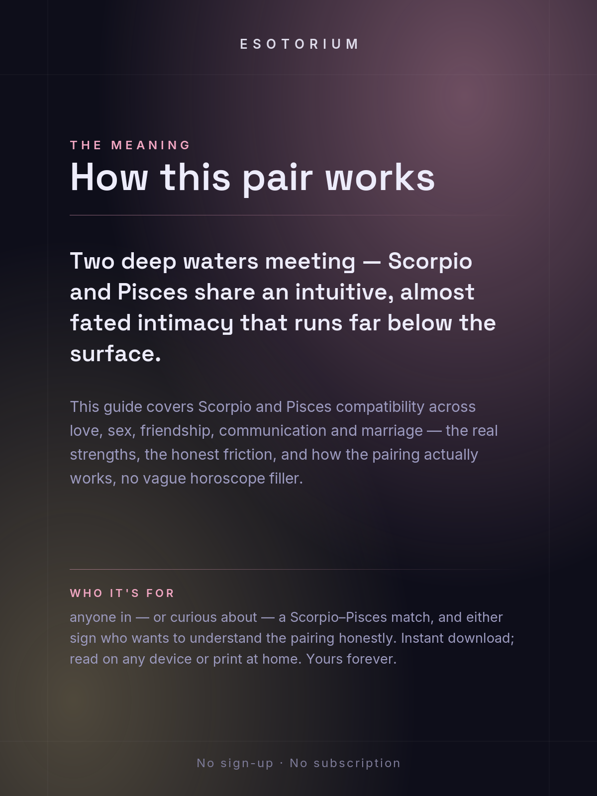 Scorpio and Pisces Compatibility — Love, Sex & Friendship — What it means