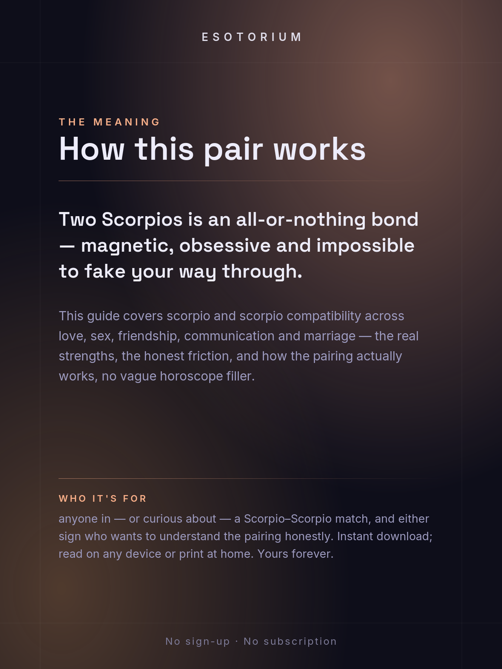 Scorpio and Scorpio Compatibility — Love, Sex & Friendship — What it means