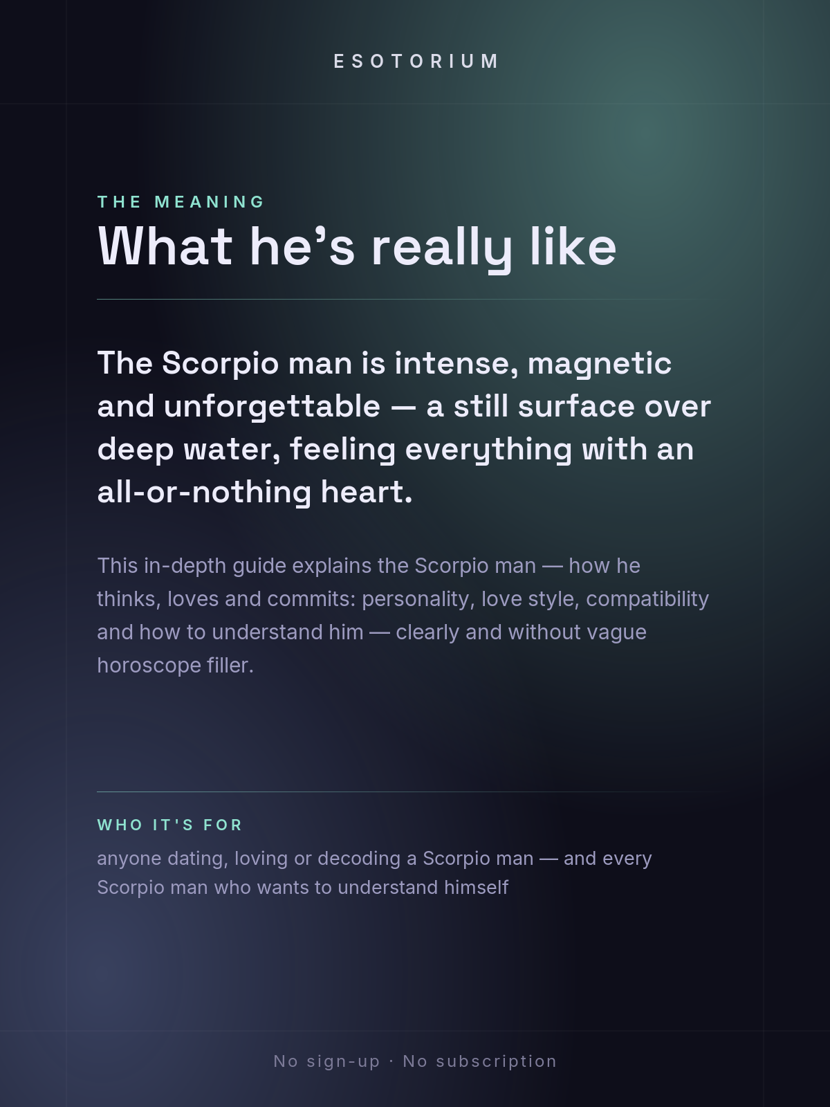The Scorpio Man — Personality, Love & Compatibility — what it means