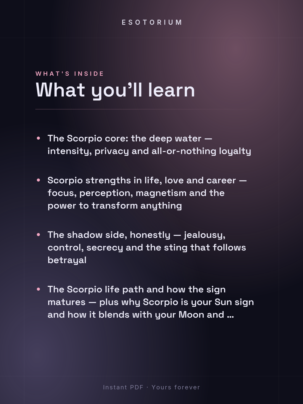 Scorpio Zodiac Sign — Complete Personality Guide — what you'll learn