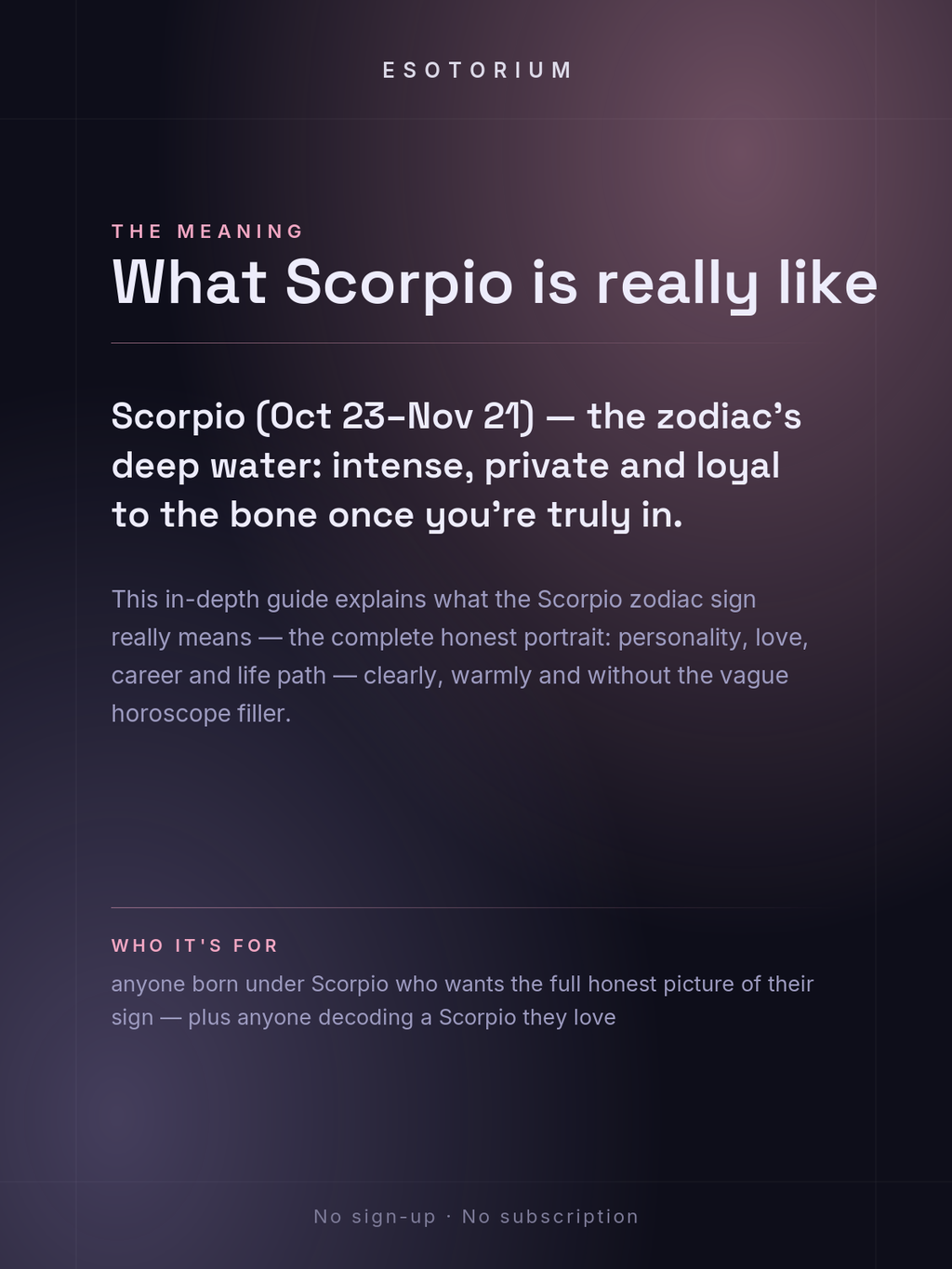 Scorpio Zodiac Sign — Complete Personality Guide — what it means