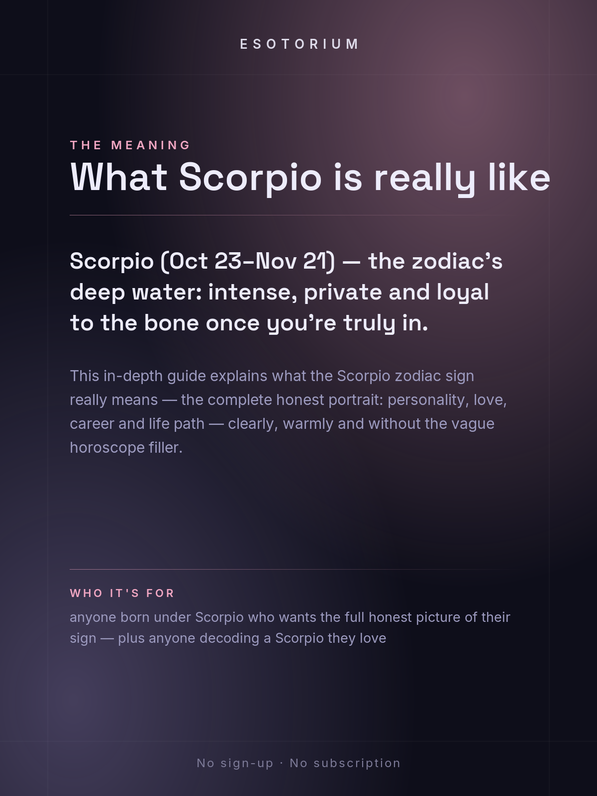 Scorpio Zodiac Sign — Complete Personality Guide — what it means