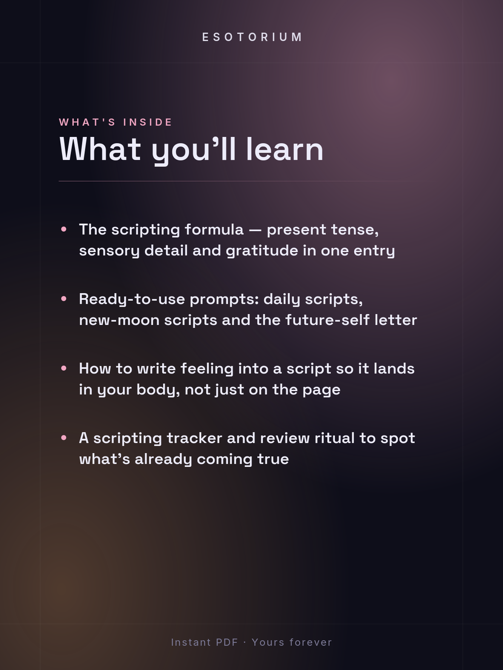 Scripting Manifestation — Write Your Reality — what you'll learn