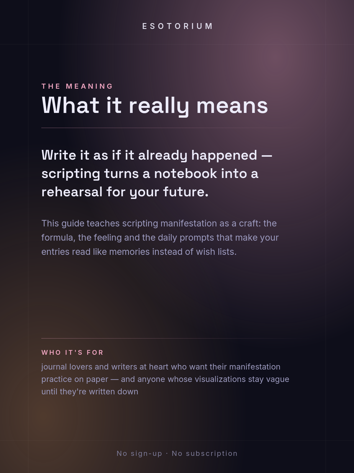 Scripting Manifestation — Write Your Reality — what it means