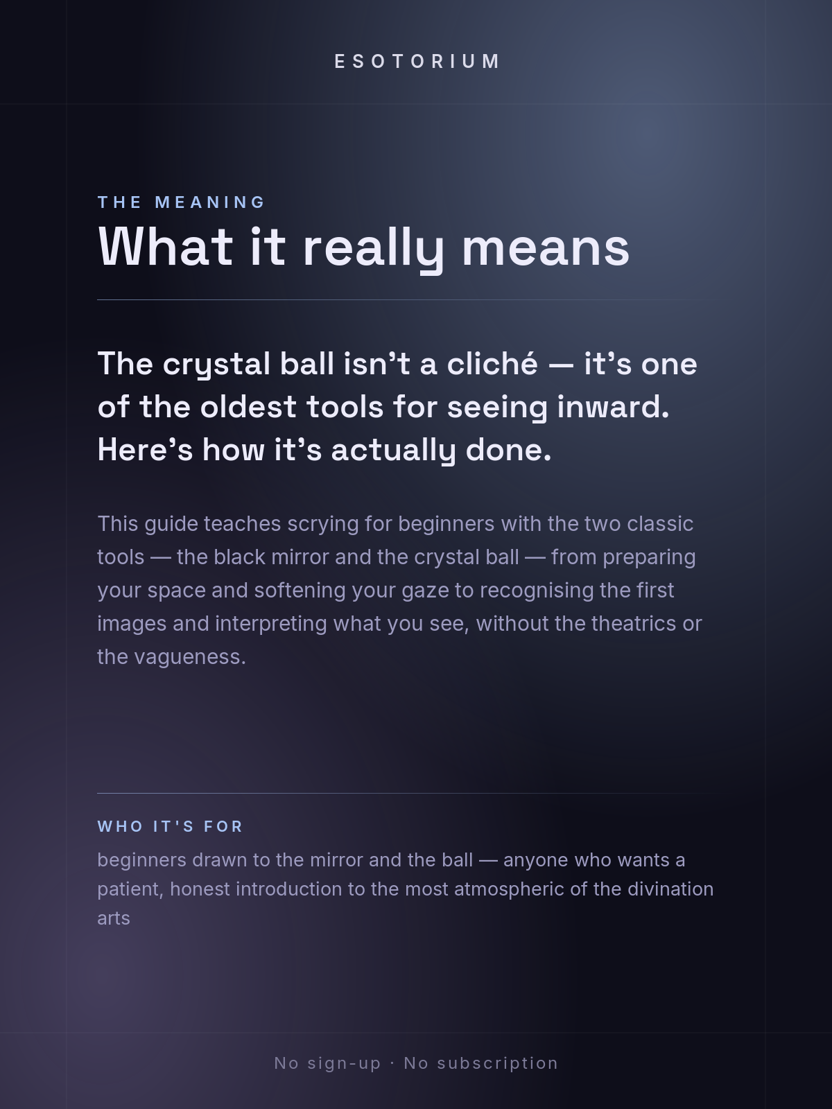 Scrying for Beginners — Mirror & Crystal Ball — what it means