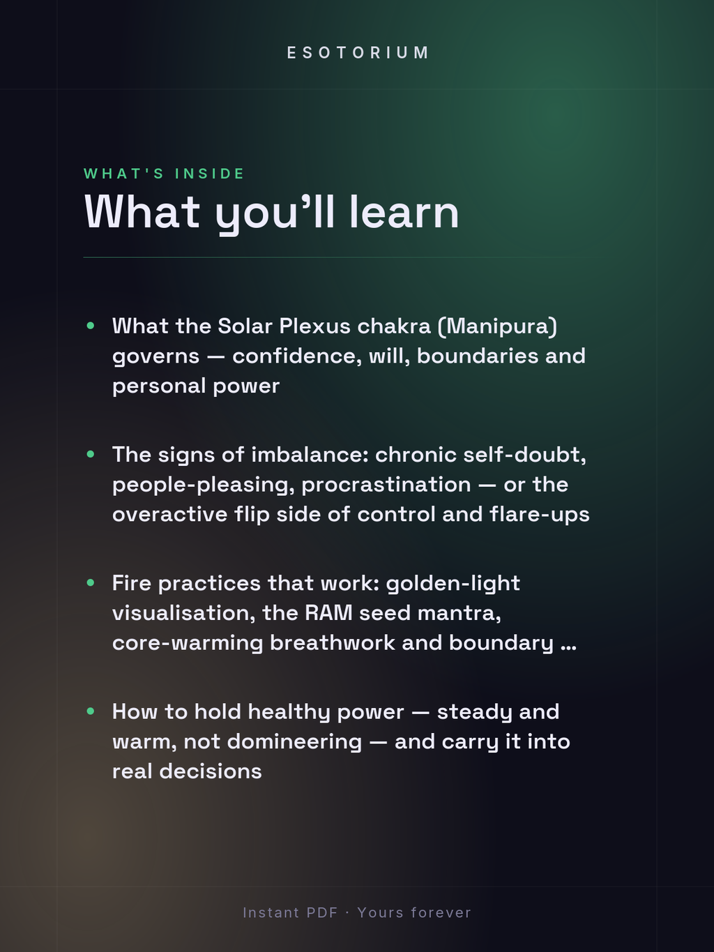 Solar Plexus Chakra — Healing & Balancing Guide — what you'll learn