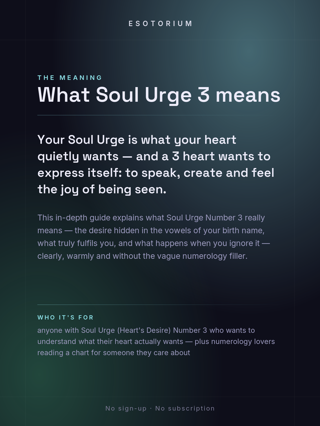 Soul Urge Number 3 — Your Heart's Desire — what it means