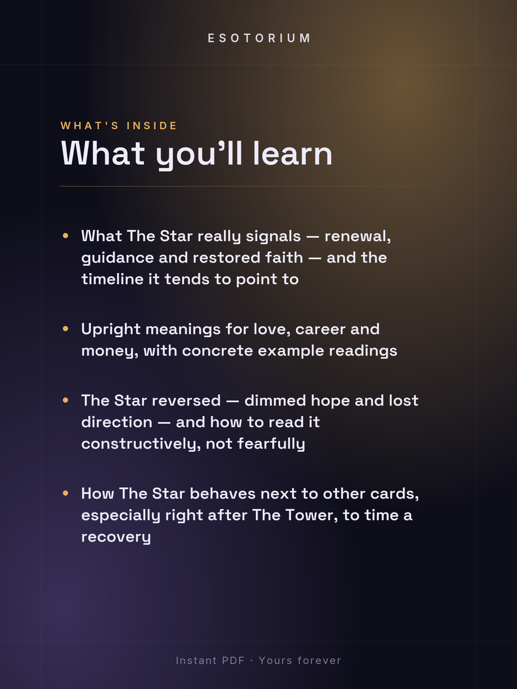 The Star — Tarot Card Meaning (Upright & Reversed) — What's inside
