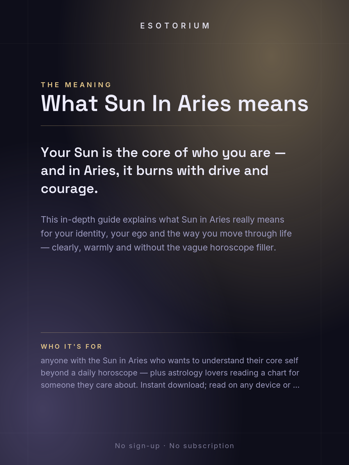 Sun in Aries — Meaning in Your Birth Chart — What it means
