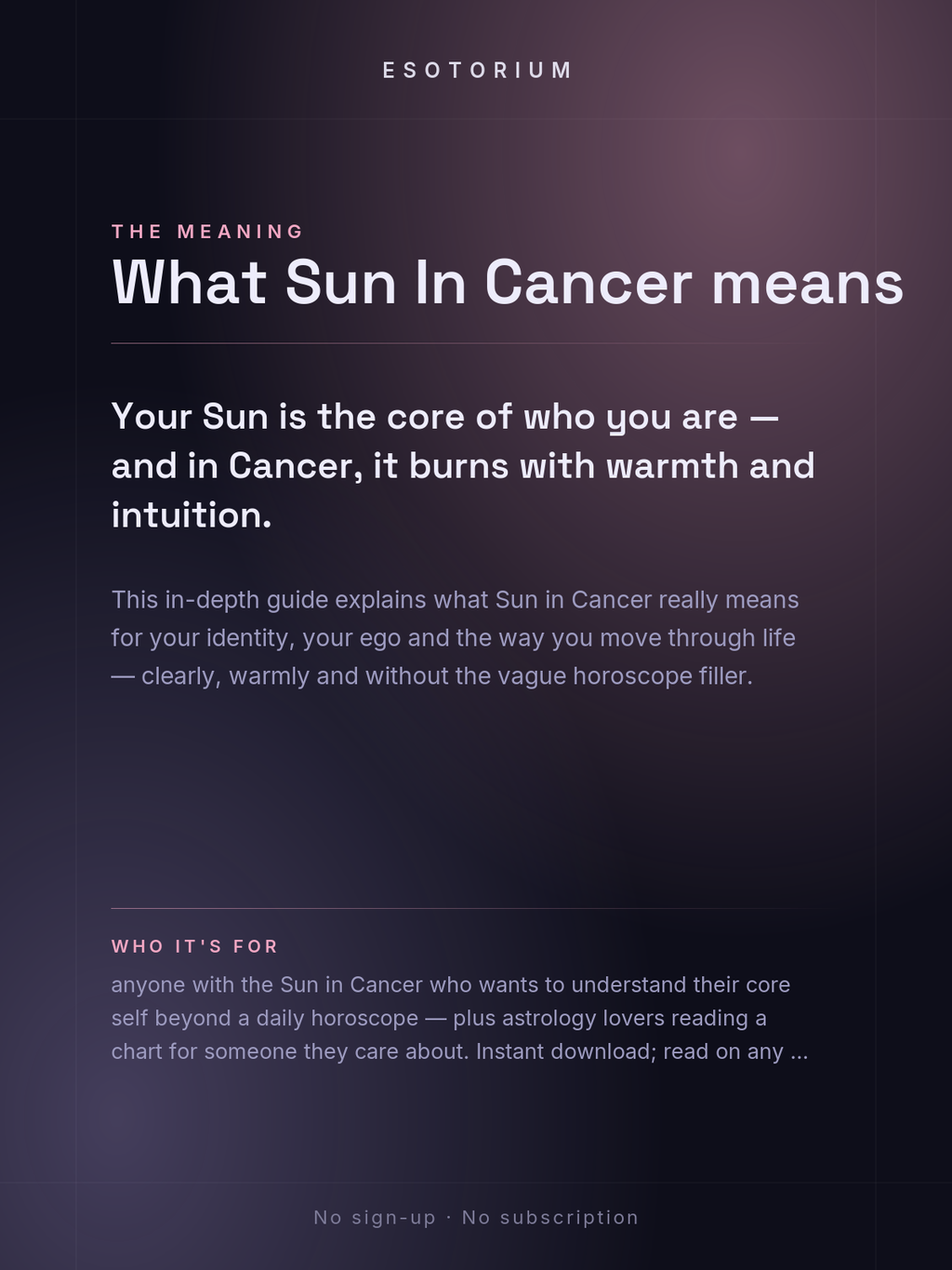 Sun in Cancer — Meaning in Your Birth Chart — What it means