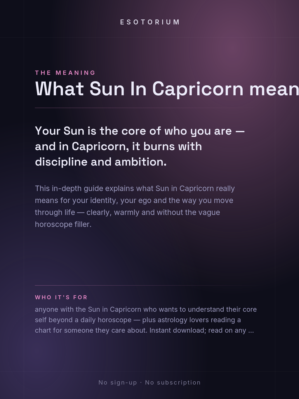 Sun in Capricorn — Meaning in Your Birth Chart — What it means