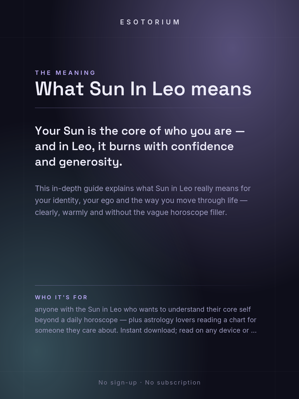 Sun in Leo — Meaning in Your Birth Chart — What it means