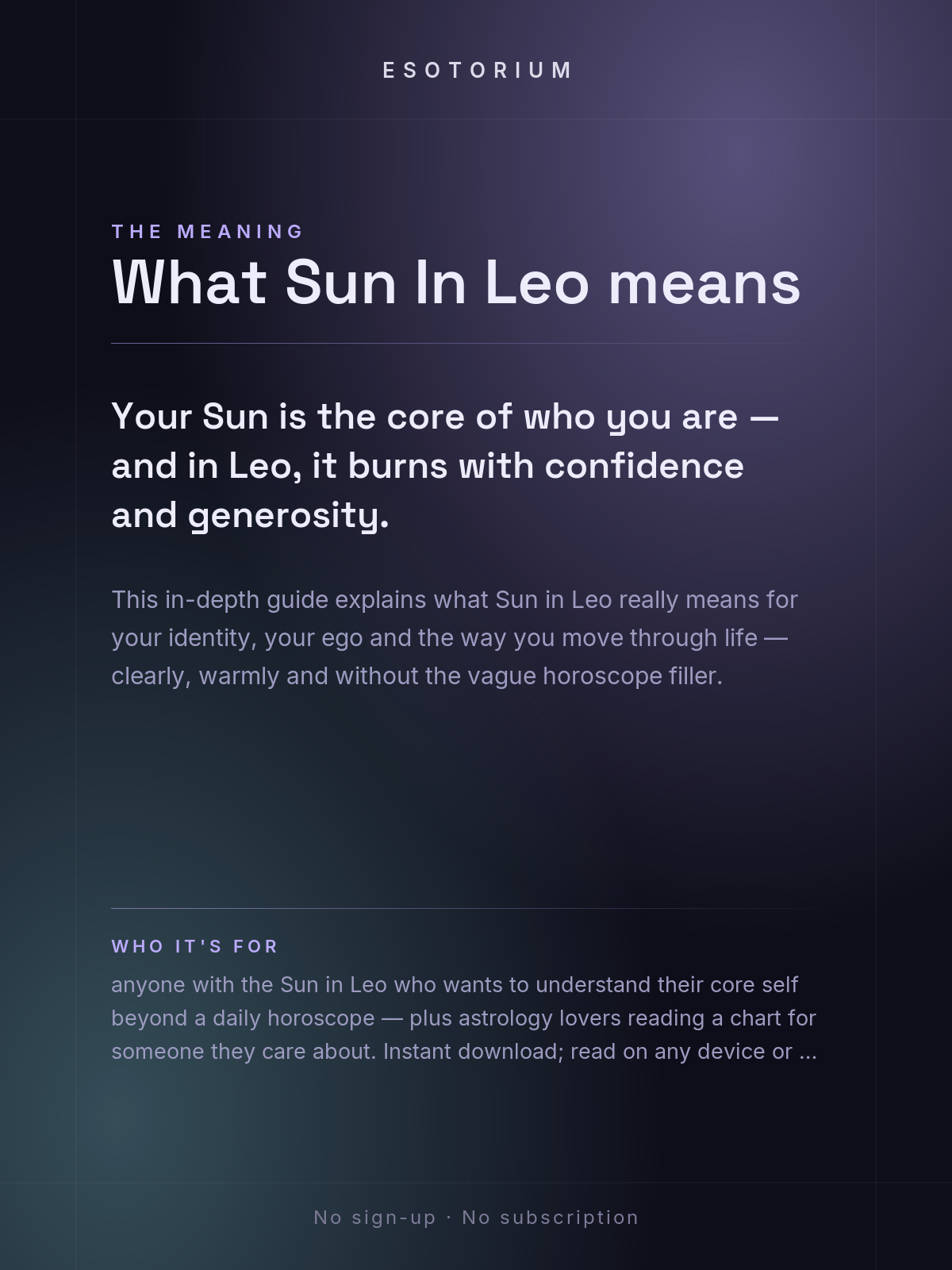 Sun in Leo — Meaning in Your Birth Chart — What it means