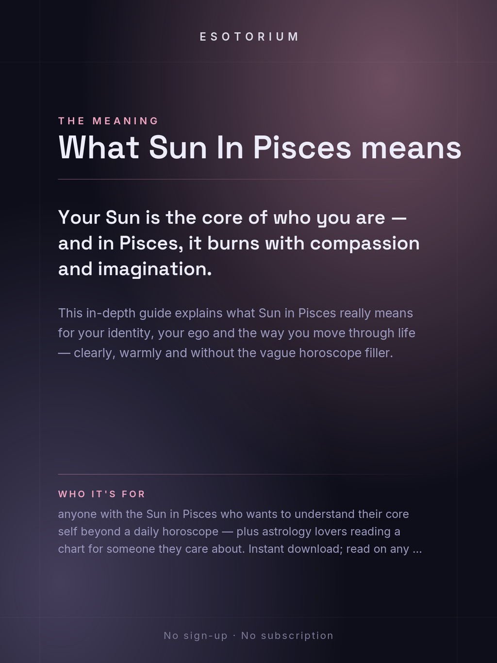 Sun in Pisces — Meaning in Your Birth Chart — What it means
