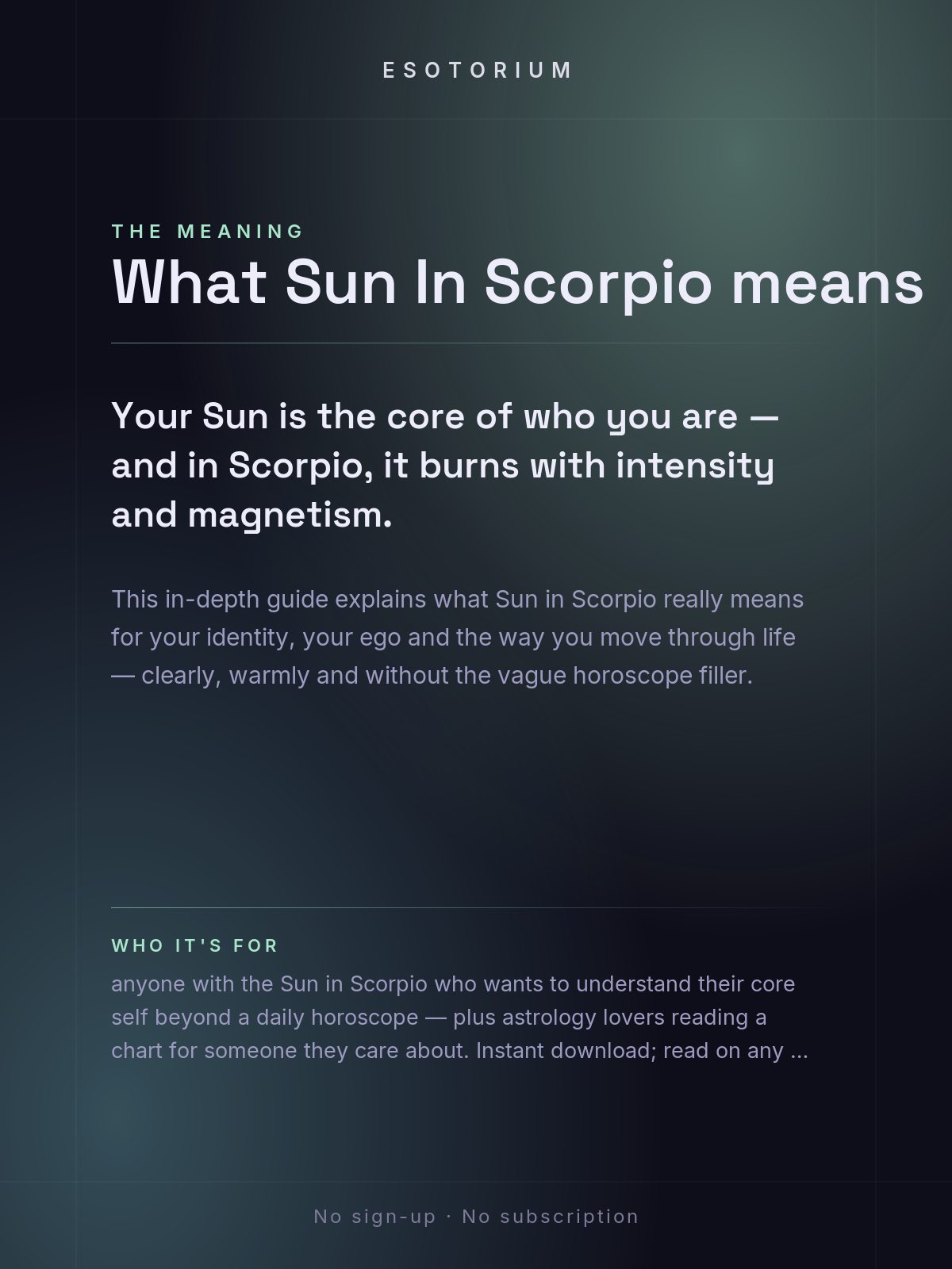 Sun in Scorpio — Meaning in Your Birth Chart — What it means