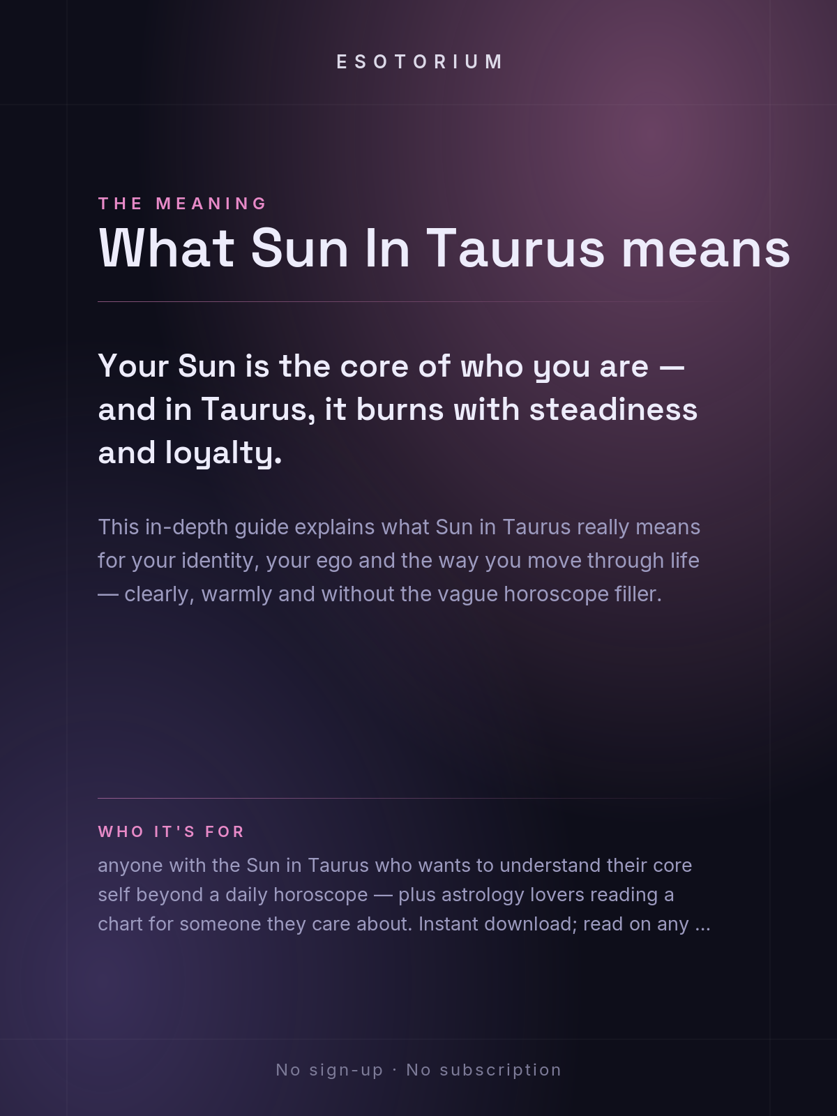 Sun in Taurus — Meaning in Your Birth Chart — What it means