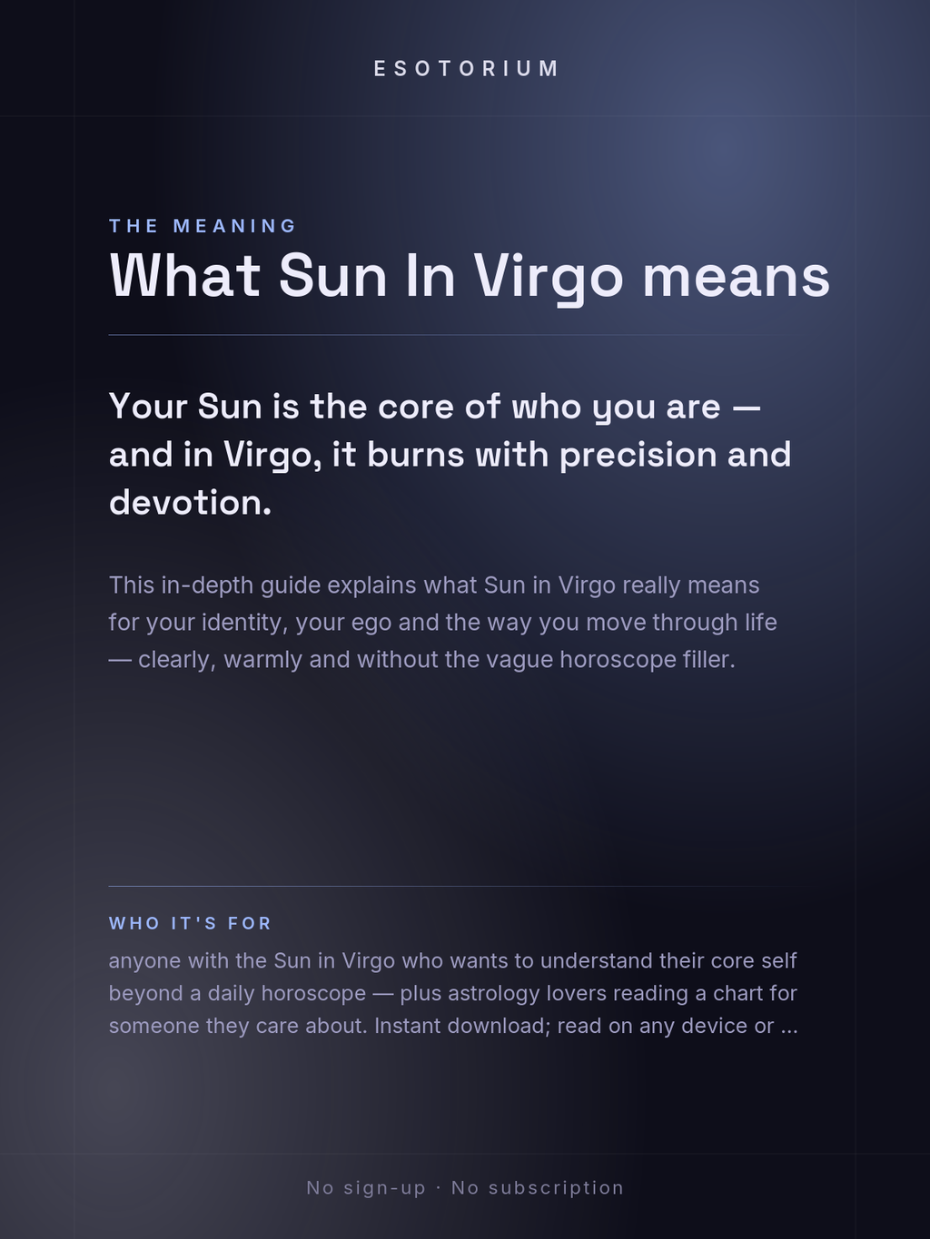 Sun in Virgo — Meaning in Your Birth Chart — What it means