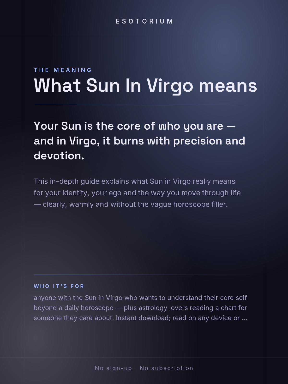 Sun in Virgo — Meaning in Your Birth Chart — What it means